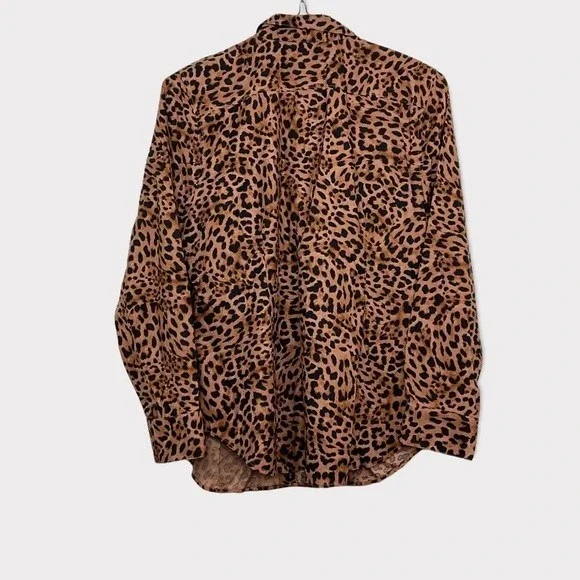 chico's animal print shirt no iron button down size large - Picture 3 of 5